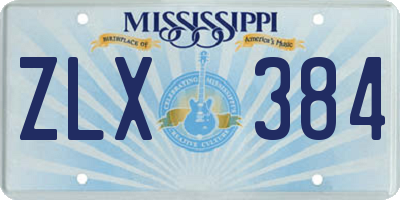 MS license plate ZLX384