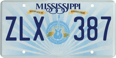 MS license plate ZLX387