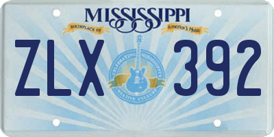 MS license plate ZLX392