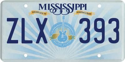 MS license plate ZLX393