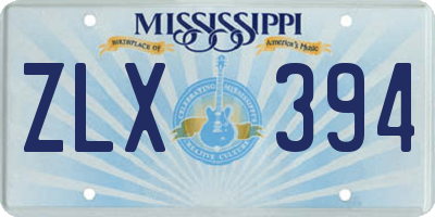 MS license plate ZLX394