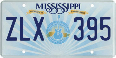 MS license plate ZLX395