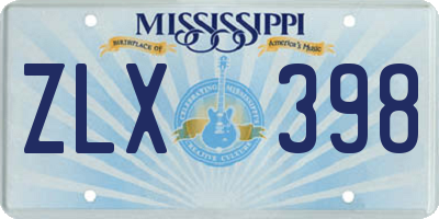 MS license plate ZLX398