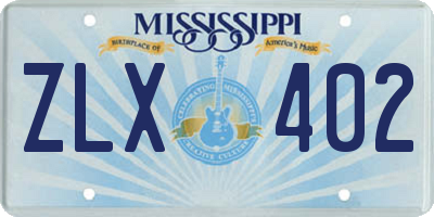 MS license plate ZLX402
