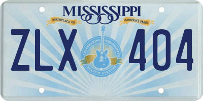 MS license plate ZLX404