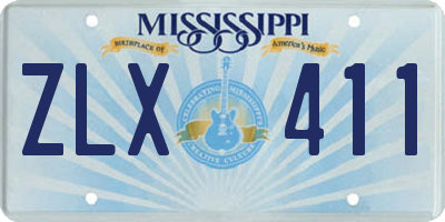 MS license plate ZLX411