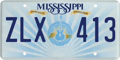 MS license plate ZLX413