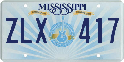 MS license plate ZLX417
