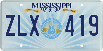MS license plate ZLX419
