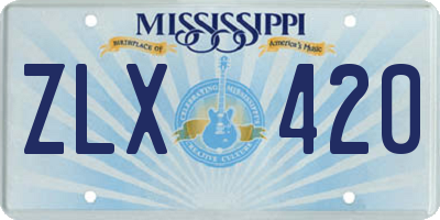 MS license plate ZLX420