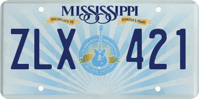 MS license plate ZLX421