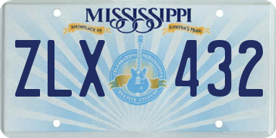 MS license plate ZLX432