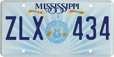 MS license plate ZLX434