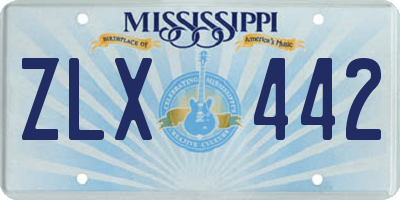 MS license plate ZLX442