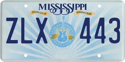 MS license plate ZLX443