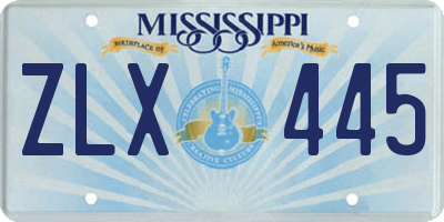 MS license plate ZLX445