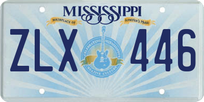 MS license plate ZLX446