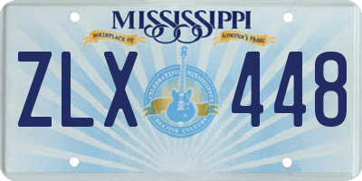 MS license plate ZLX448