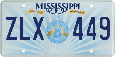 MS license plate ZLX449
