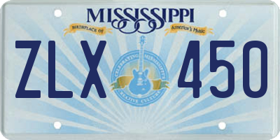MS license plate ZLX450