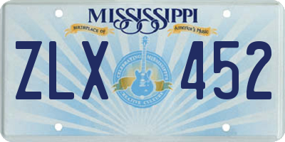 MS license plate ZLX452