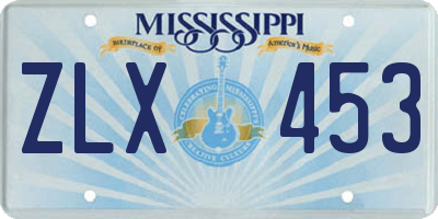 MS license plate ZLX453