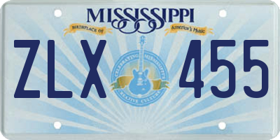 MS license plate ZLX455