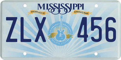 MS license plate ZLX456