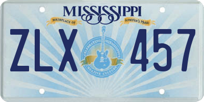 MS license plate ZLX457