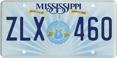 MS license plate ZLX460