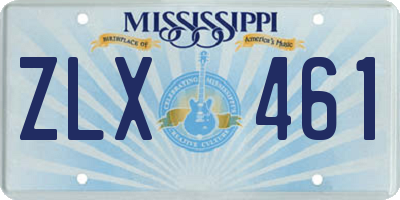 MS license plate ZLX461