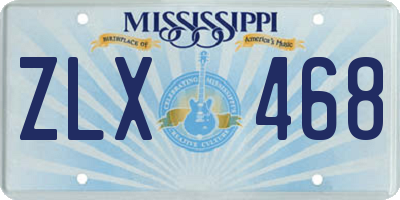 MS license plate ZLX468