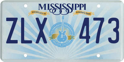 MS license plate ZLX473