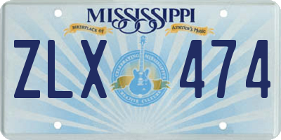 MS license plate ZLX474