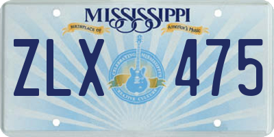 MS license plate ZLX475