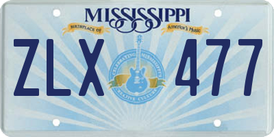 MS license plate ZLX477