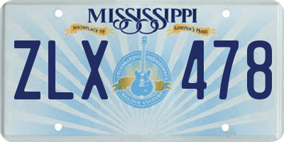 MS license plate ZLX478