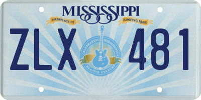 MS license plate ZLX481