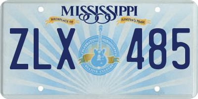MS license plate ZLX485