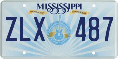 MS license plate ZLX487