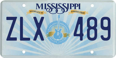 MS license plate ZLX489