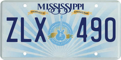 MS license plate ZLX490
