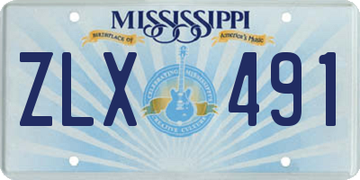 MS license plate ZLX491