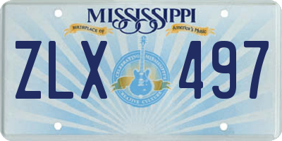 MS license plate ZLX497
