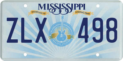 MS license plate ZLX498