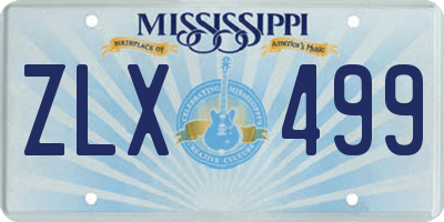 MS license plate ZLX499