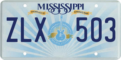 MS license plate ZLX503