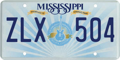 MS license plate ZLX504
