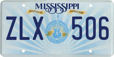 MS license plate ZLX506