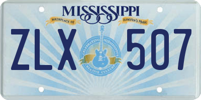 MS license plate ZLX507